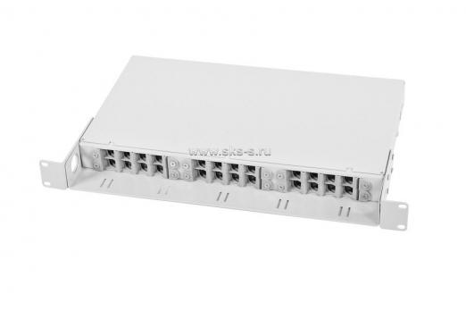 Оптический кросс (бокс) 19" с полкой (площадкой), 1U, до 24 портов