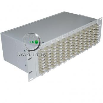 Кросс 19", предсобранный 3U, 96 портов LC/UPC duplex, 50/125 мкм ОМ4 (планки, сплайс-кассета 6шт, пигтейлы, КДЗС, адаптеры)