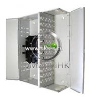 Кросс настенный, предсобранный, 64 порта ST/UPC, 62.5/125 мкм (планки, сплайс-кассета 2шт, пигтейлы, КДЗС, адаптеры)
