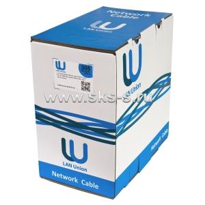 Кабель U/UTP, 4 пары, Кат.5e, 100 МГц, AWG 24, внутр. ПВХ, кор. 305 м, цв. св.серый