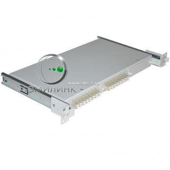 Кросс 19" выдвижной, предсобранный 1U, 16 портов LC/UPC duplex, 50/125 мкм ОМ4 (планки, сплайс-кассета, пигтейлы, КДЗС, адаптеры)