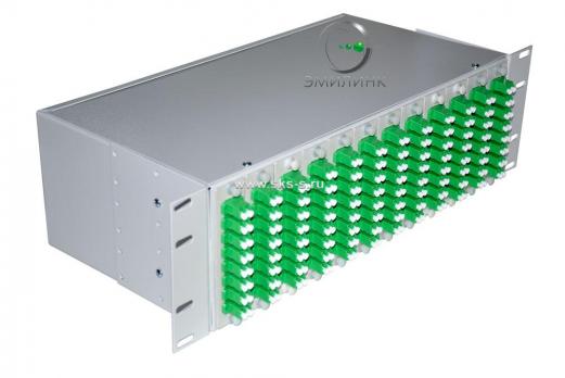 Кросс 19", предсобранный 3U, 96 портов LC/APC duplex, 9/125 мкм (планки, сплайс-кассета 6шт, пигтейлы, КДЗС, адаптеры)