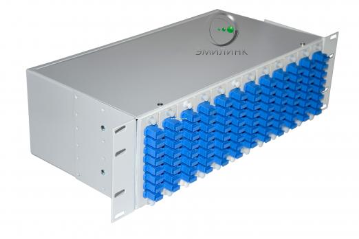 Кросс 19", предсобранный 3U, 96 портов SC/UPC, 62.5/125 мкм (планки, сплайс-кассета 3шт, пигтейлы, КДЗС, адаптеры)