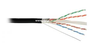 Кабель F/UTP, 4 пары, Кат.6, 250 МГц, AWG 23, внеш. ПЭ до - 60°С, кат. 500 м, цв. черн.