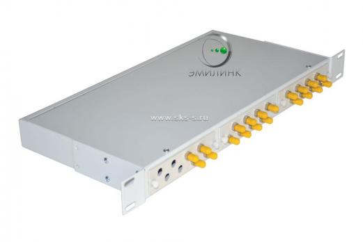Кросс 19", предсобранный 1U, 20 портов ST/UPC, 50/125 мкм ОМ3 (планки, сплайс-кассета, пигтейлы, КДЗС, адаптеры)