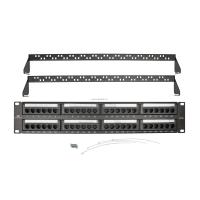 Коммутационная панель кат.5е, UTP, 19", 2U, 48хRJ45, 568A/В, черный, с организаторами