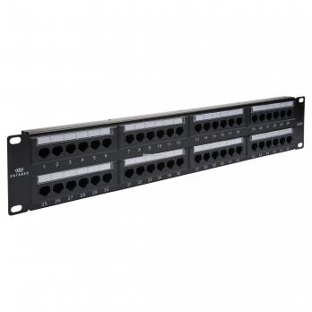 Коммутационная панель кат.5е, UTP, 19", 2U, 48хRJ45, 568A/В, черный, с организаторами
