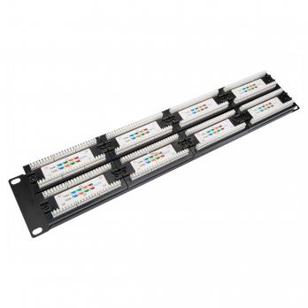 Коммутационная панель кат.5е, UTP, 19", 2U, 48хRJ45, 568A/В, черный, с организаторами