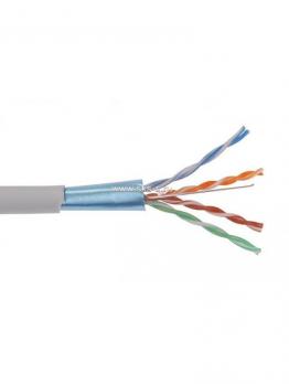 Кабель кат. 5е, 4 пары F/UTP, 24AWG, LSZH нг(А)-HF, серый, катушка 305