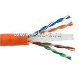 Кабель кат.6, 4 пары U/UTP, 23AWG, PVCLS нг(А)-LSLTx, белый, катушка 500