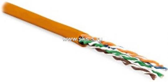 Кабель категории 5е, 4 пары U/UTP, 24AWG, LSZH нг(А)-HF, оранжевый, коробка 305 м
