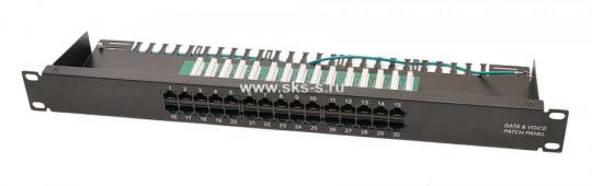LUE-PPU25-1U-ISDN LU Патч-панель телефонная 19", 1U, 25 портов, Кат.3, 90°, RJ45/8P4C, Krone IDC