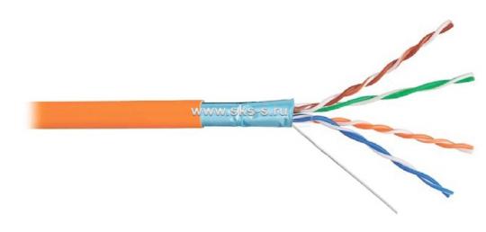 Кабель F/UTP, 4 пары, Кат.5e, 100 МГц, AWG 24, внутр. LS0H нг(А)-HFLTx, кор. 305 м, цв. оранж.
