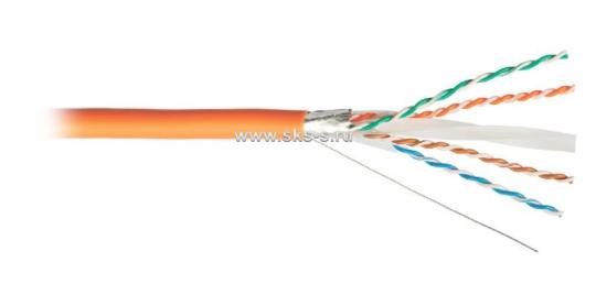Кабель F/UTP, 4 пары, Кат.6, 250 МГц, AWG 23, внутр. LS0H нг(А)-HFLTx, кат. 500 м, цв. оранж.