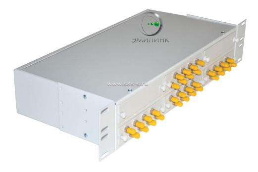 Кросс 19", предсобранный 2U, 32 порта ST/UPC, 9/125 мкм (планки, сплайс-кассета, пигтейлы, КДЗС, адаптеры)