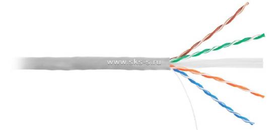Кабель U/UTP, 4 пары, Кат.6, 250 МГц, AWG 23, внутр. ПВХ, кат. 500 м, цв. серый supreme