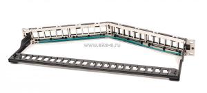 LUE-PPMA24S-1U LU Наборная патч-панель 19" угловая, 1U, 24 порта для модулей STP