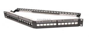 LUE-PPMA24S-1U LU Наборная патч-панель 19" угловая, 1U, 24 порта для модулей STP