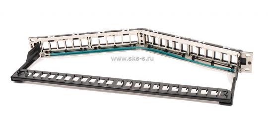 LUE-PPMA24S-1U LU Наборная патч-панель 19" угловая, 1U, 24 порта для модулей STP