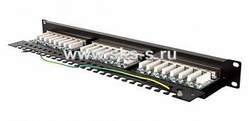 LUE-PPS24-1U-5E Lan Union Патч-панель 24 порта 19", 1U, Кат.5e, экранированная, Krone type, Supreme