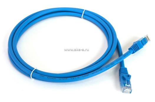 Шнур коммутационный U/UTP, Кат.6, LSZH нг(А)-HFLTx, цвет синий, 1.0 м