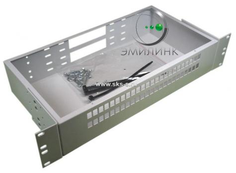 Кросс Распределительный Стоечный 2U до 48 портов SC/LC duplex (сплошная панель)