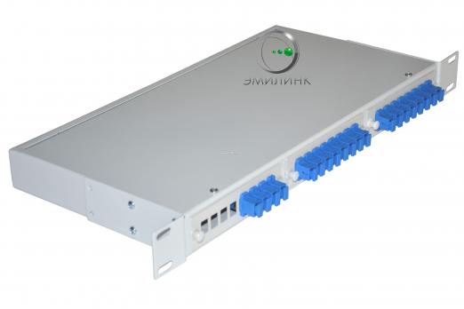 Кросс 19", предсобранный 1U, 20 портов SC/UPC, 9/125 мкм (планки, сплайс-кассета, пигтейлы, КДЗС, адаптеры)
