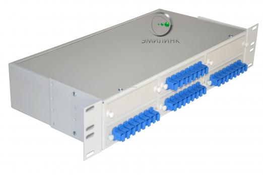 Кросс 19", предсобранный 2U, 32 порта SC/APC, 9/125 мкм (планки, сплайс-кассета, пигтейлы, КДЗС, адаптеры)