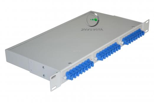 Кросс 19", предсобранный 1U, 24 порта SC/UPC, 50/125 мкм (планки, сплайс-кассета, пигтейлы, КДЗС, адаптеры)