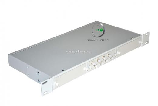 Кросс 19", предсобранный 1U, 8 портов FC/UPC, 9/125 мкм (планки, сплайс-кассета, пигтейлы, КДЗС, адаптеры)