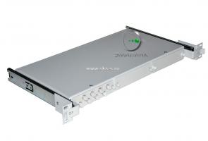 Кросс 19" выдвижной, предсобранный 1U, 8 портов FC/UPC, 9/125 мкм (планки, сплайс-кассета, пигтейлы, КДЗС, адаптеры)