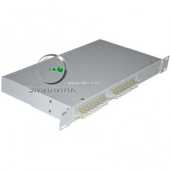 Кросс 19", предсобранный 1U, 16 портов LC/UPC duplex, 50/125 мкм ОМ4 (планки, сплайс-кассета, пигтейлы, КДЗС, адаптеры)