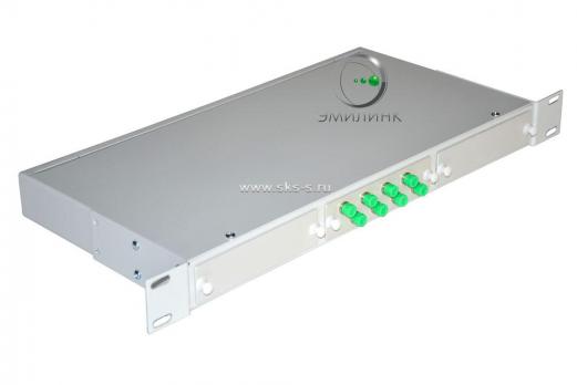 Кросс 19", предсобранный 1U, 8 портов FC/APC, 9/125 мкм (планки, сплайс-кассета, пигтейлы, КДЗС, адаптеры)