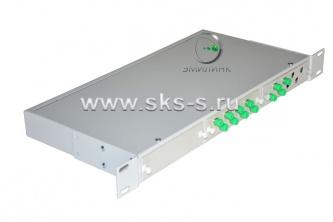 Кросс 19", предсобранный 1U, 12 портов FC/APC, 9/125 мкм (планки, сплайс-кассета, пигтейлы, КДЗС, адаптеры)