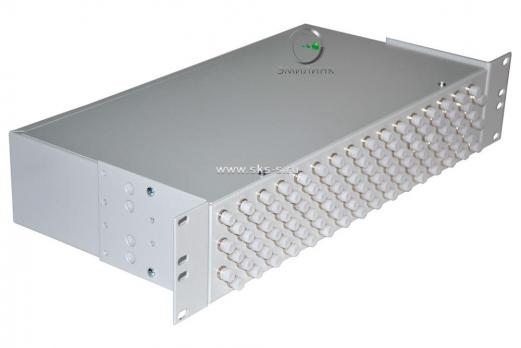 Кросс 19", предсобранный 2U, 96 портов FC/UPC, 50/125 мкм (сплошная панель, сплайс-кассета 3шт, пигтейлы, КДЗС, адаптеры)