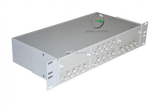 Кросс 19", предсобранный 2U, 32 порта FC/UPC, 62.5/125 мкм (планки, сплайс-кассета, пигтейлы, КДЗС, адаптеры)