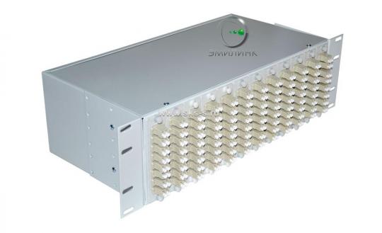 Кросс 19", предсобранный 3U, 96 портов LC/UPC duplex, 50/125 мкм (планки, сплайс-кассета 6шт, пигтейлы, КДЗС, адаптеры)