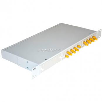 Кросс 19", предсобранный 1U, 16 портов FC/UPC, 50/125 мкм ОМ4 (планки, сплайс-кассета, пигтейлы, КДЗС, адаптеры)