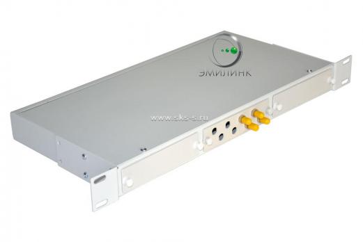Кросс 19", предсобранный 1U, 4 порта ST/UPC, 50/125 мкм ОМ4 (планки, сплайс-кассета, пигтейлы, КДЗС, адаптеры)