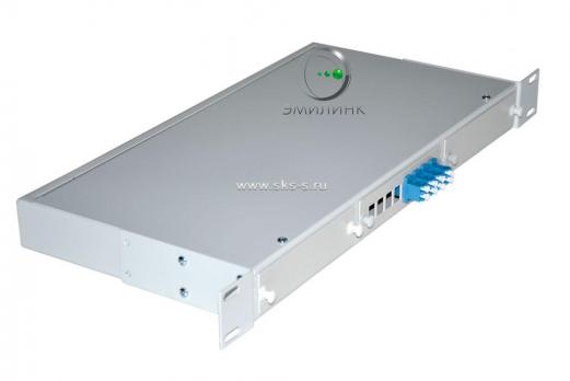 Кросс 19", предсобранный 1U, 4 порта LC/UPC duplex, 9/125 мкм (планки, сплайс-кассета, пигтейлы, КДЗС, адаптеры)