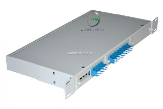 Кросс 19", предсобранный 1U, 12 портов LC/UPC duplex, 9/125 мкм (планки, сплайс-кассета, пигтейлы, КДЗС, адаптеры)