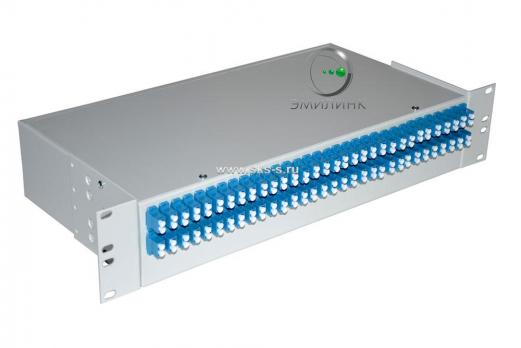 Кросс 19", предсобранный 2U, 64 порта LC/UPC duplex, 9/125 мкм (сплошная панель, сплайс-кассета 4шт, пигтейлы, КДЗС, адаптеры)