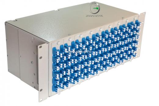 Кросс 19", предсобранный 4U, 144 порта LC/UPC duplex, 9/125 мкм (планки, сплайс-кассета 9шт, пигтейлы, КДЗС, адаптеры)