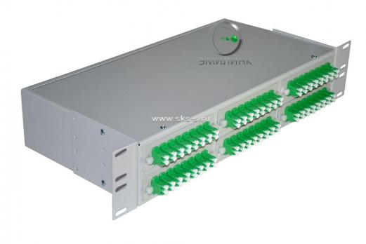 Кросс 19", предсобранный 2U, 48 портов LC/APC duplex, 9/125 мкм (планки, сплайс-кассета 3шт, пигтейлы, КДЗС, адаптеры)