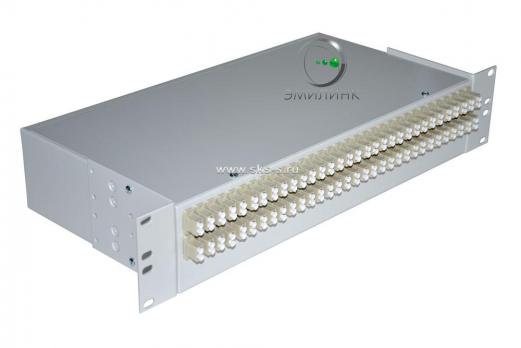 Кросс 19", предсобранный 2U, 64 порта LC/UPC duplex, 50/125 мкм (сплошная панель, сплайс-кассета 4шт, пигтейлы, КДЗС, адаптеры)