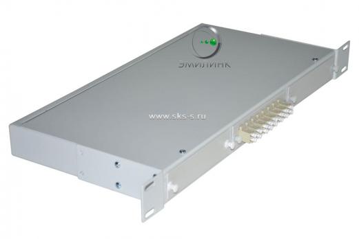 Кросс 19", предсобранный 1U, 8 портов LC/UPC duplex, 62.5/125 мкм (планки, сплайс-кассета, пигтейлы, КДЗС, адаптеры)