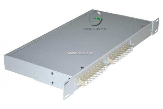 Кросс 19", предсобранный 1U, 16 портов LC/UPC duplex, 62.5/125 мкм (планки, сплайс-кассета, пигтейлы, КДЗС, адаптеры)
