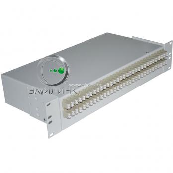 Кросс 19", предсобранный 2U, 64 порта LC/UPC duplex, 50/125 мкм ОМ3 (сплошная панель, сплайс-кассета 4шт, пигтейлы, КДЗС, адаптеры)