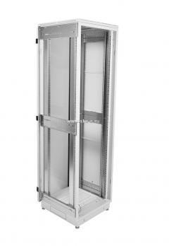 Шкаф телекоммуникационный напольный 42U (800 x 1000) дверь перфорированная, задние двойные перф.
