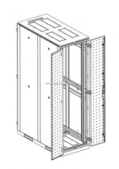 Шкаф серверный напольный 45U (800 x 1000) дверь перфорированная, задние двойные перфорированные